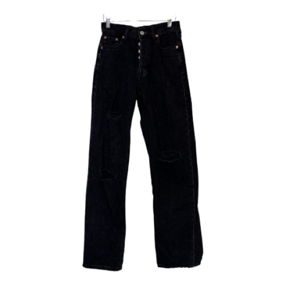 Aeropostale Washed Black 90's Distressed Baggy Jeans 2